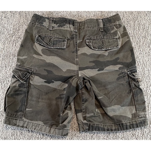Abercrombie & Fitch Camo Cargo Shorts Mens 29 Heavy Drawstring Y2K Pockets 32* - Picture 4 of 6